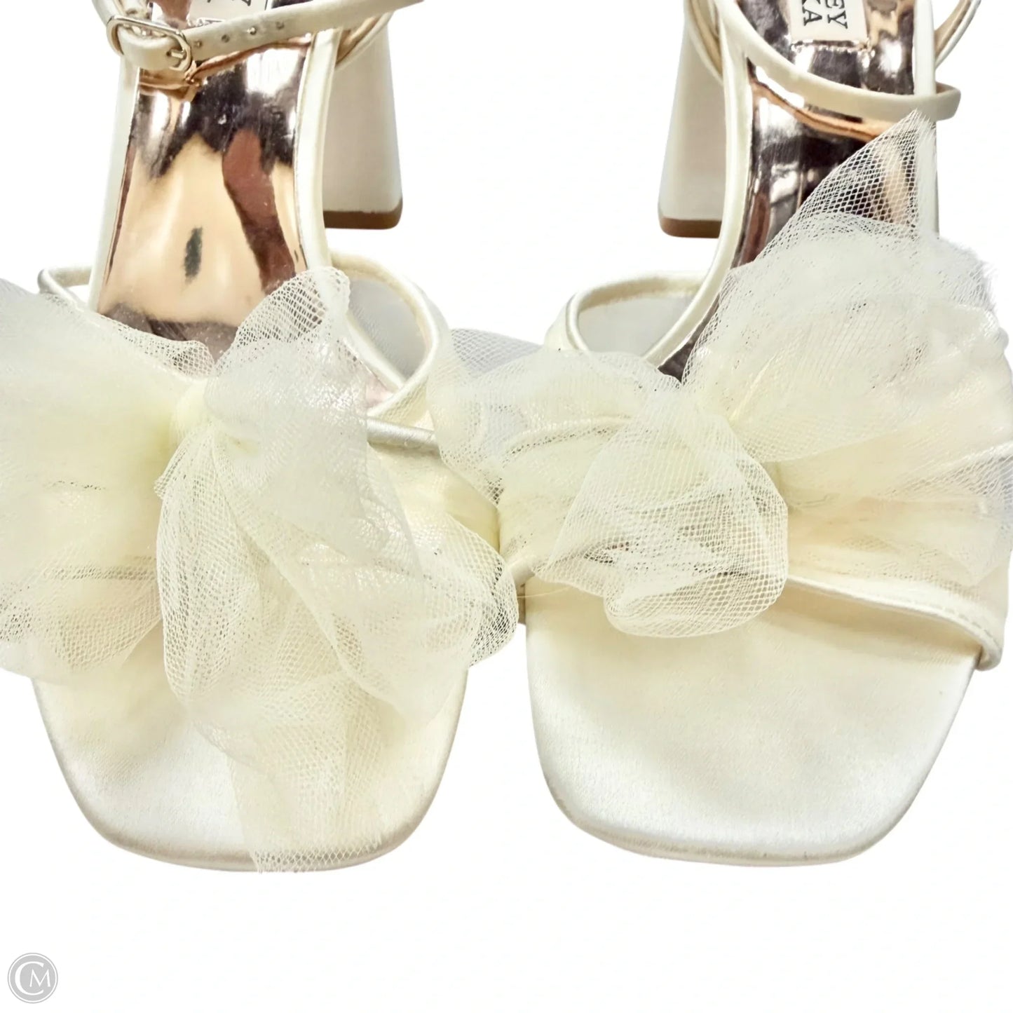 Sandals Heels Block By Badgley Mischka In Cream, Size: 8