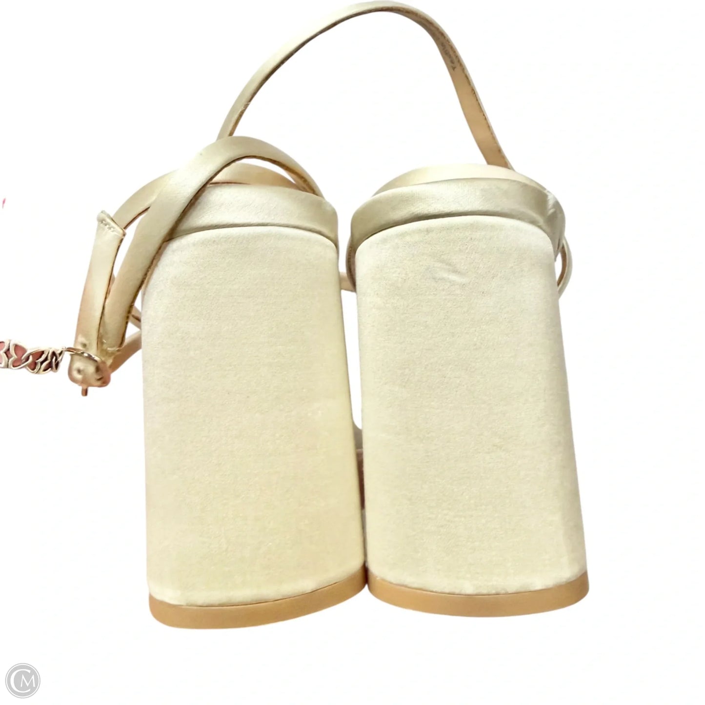 Sandals Heels Block By Badgley Mischka In Cream, Size: 8