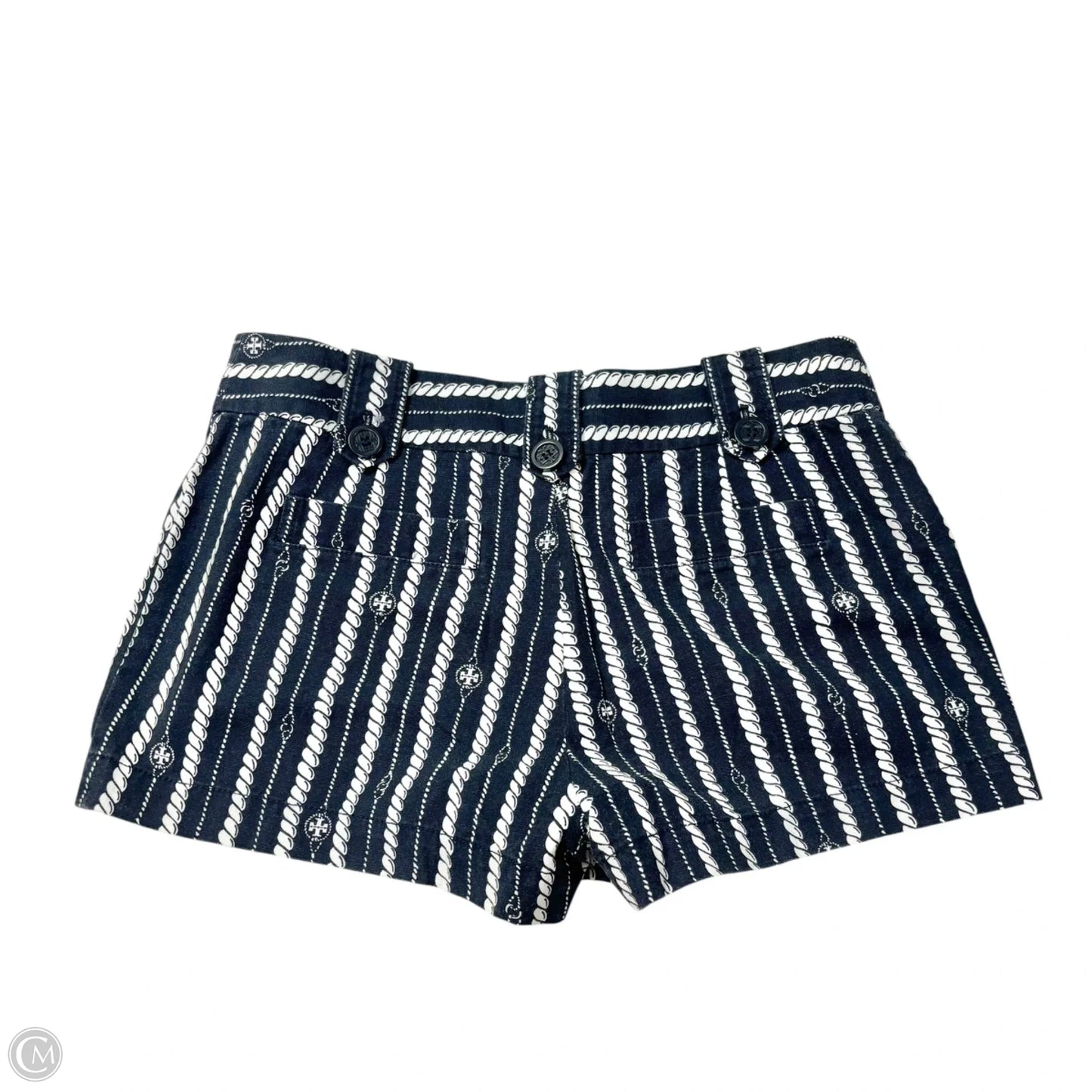 Shorts Designer By Tory Burch In Blue & White, Size: 8