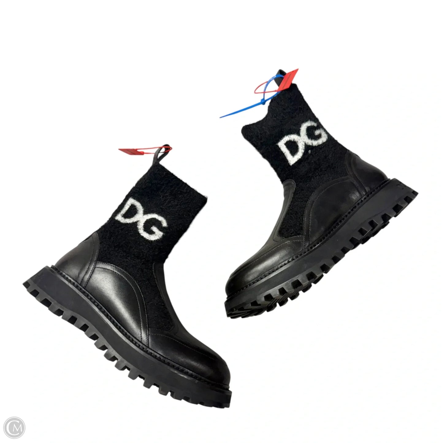 Boots Luxury Designer By Dolce And Gabbana In Black, Size: 9.5