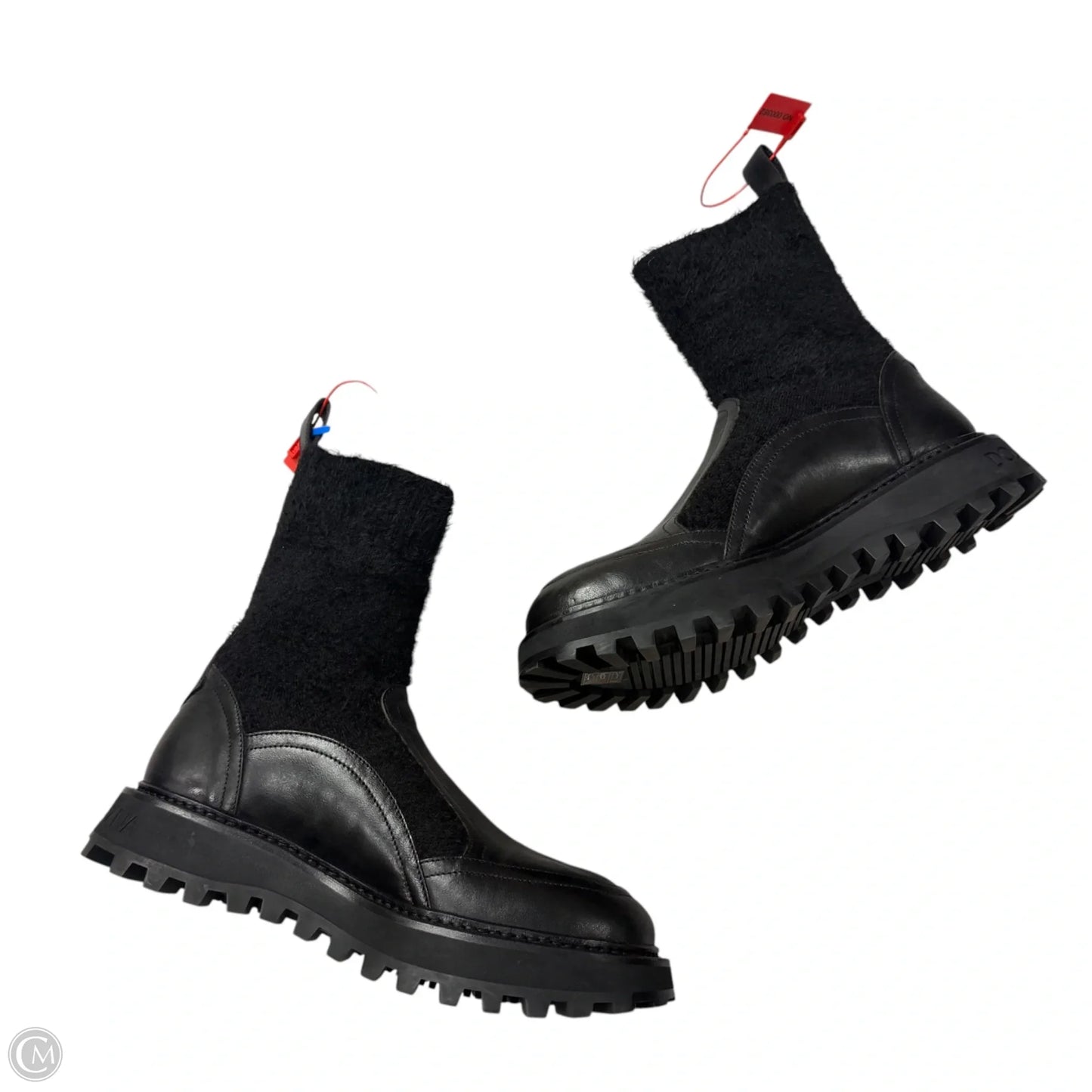 Boots Luxury Designer By Dolce And Gabbana In Black, Size: 9.5