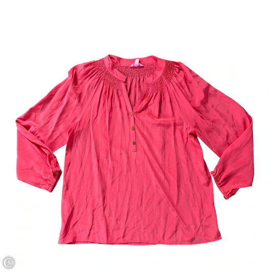 Top Long Sleeve Designer By Lilly Pulitzer In Coral, Size: L