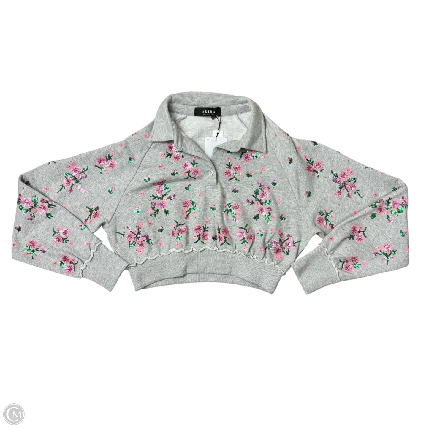 Sweatshirt Crewneck By Akira In Grey, Size: M