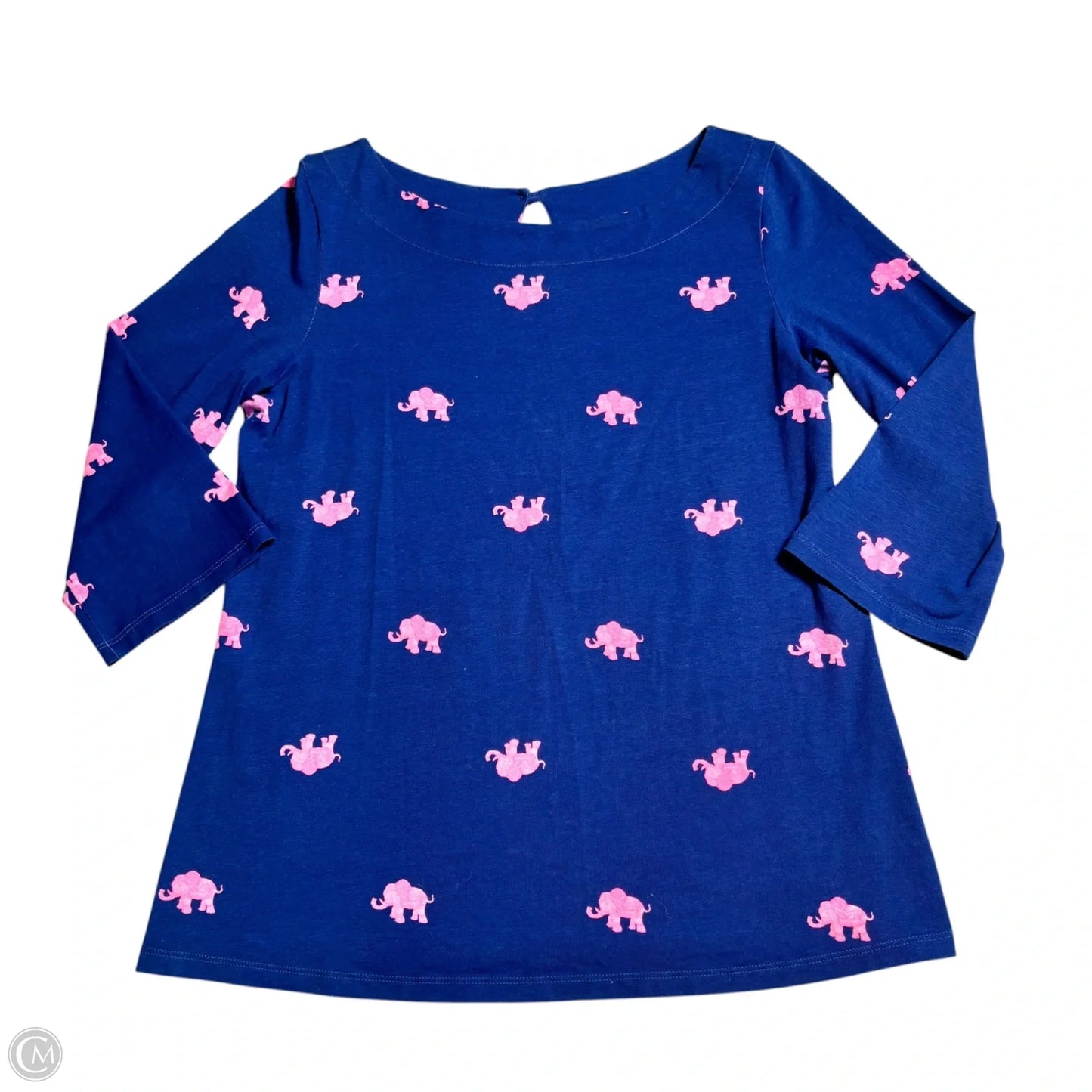 Top 3/4 Sleeve Designer By Lilly Pulitzer In Black & Pink, Size: M