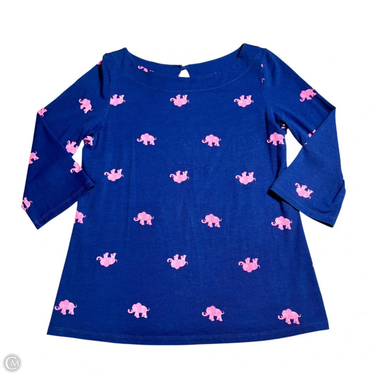 Top 3/4 Sleeve Designer By Lilly Pulitzer In Black & Pink, Size: M