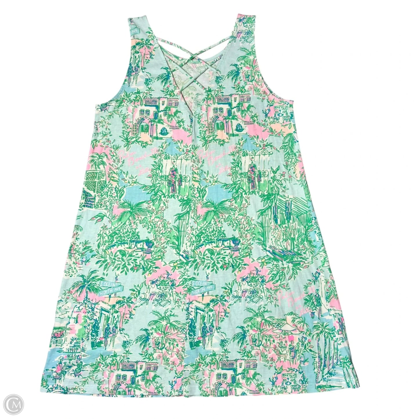 Dress Designer By Lilly Pulitzer In Green & Pink, Size: M