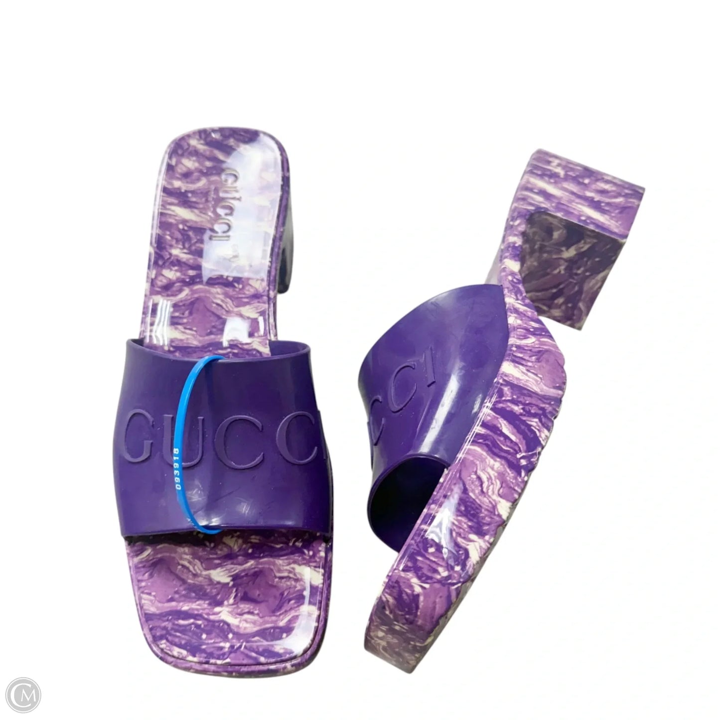 Shoes Luxury Designer By Gucci In Purple, Size: 8.5