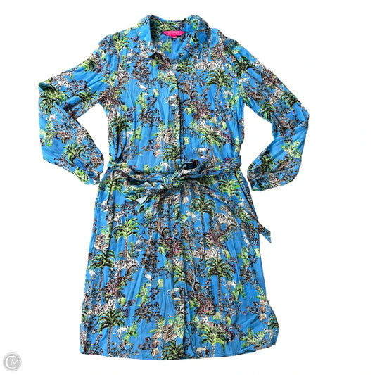 Dress Designer By Lilly Pulitzer In Blue & Tan, Size: S