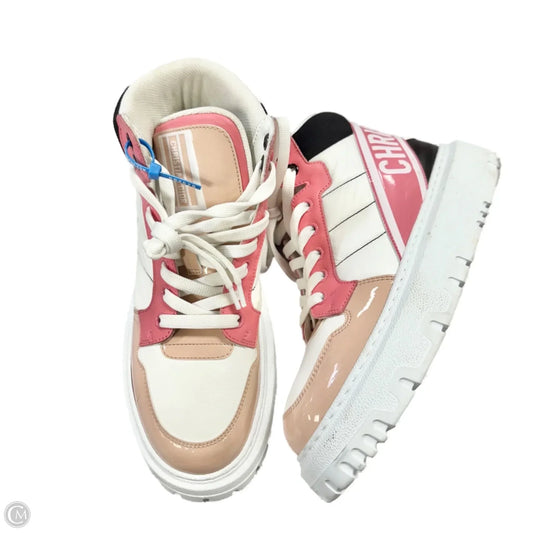 Shoes Luxury Designer By Dior In Pink & White, Size: 6