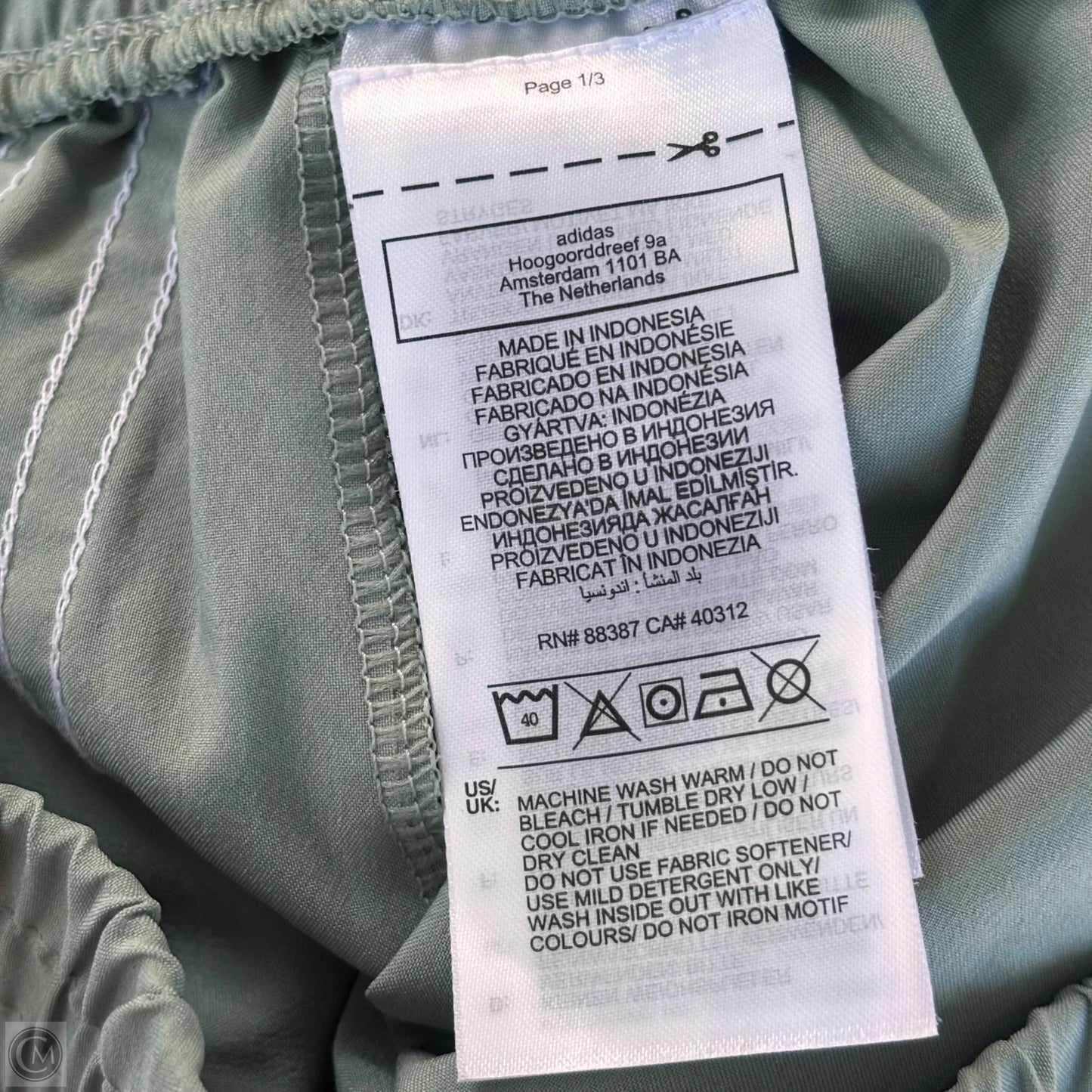 Athletic Shorts By Adidas In Green, Size: L