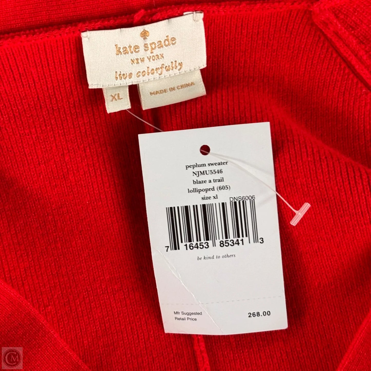 Sweater Designer By Kate Spade In Red, Size: Xl