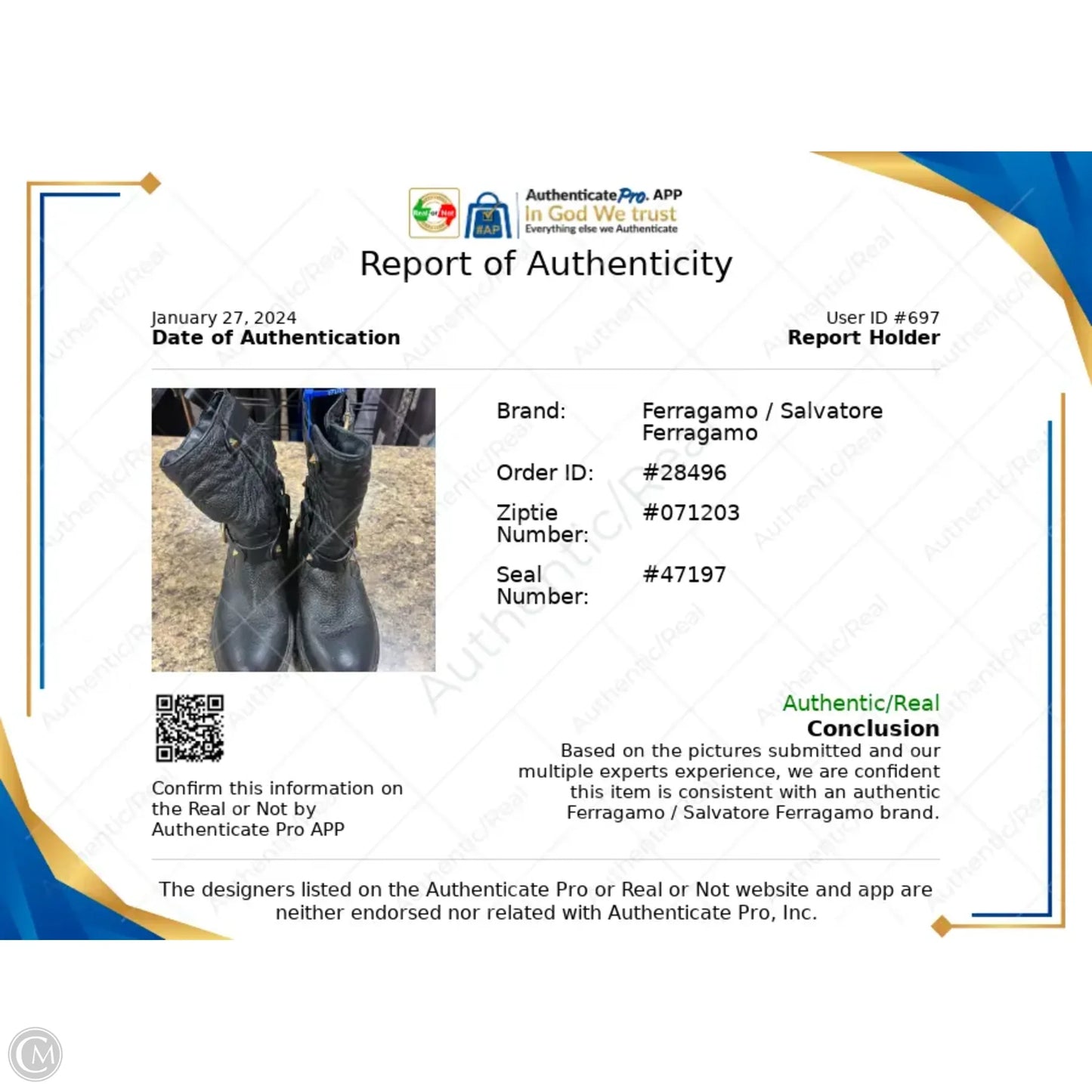 Boots Luxury Designer By Salvatore Ferragamo In Black Gold, Size: 6.5