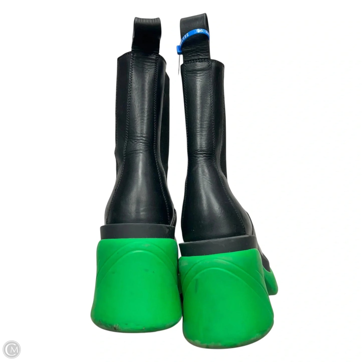 Boots Luxury Designer By Bottega Veneta In Black & Green, Size: 7