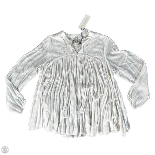 Top Long Sleeve By Rachel Zoe In White, Size: L