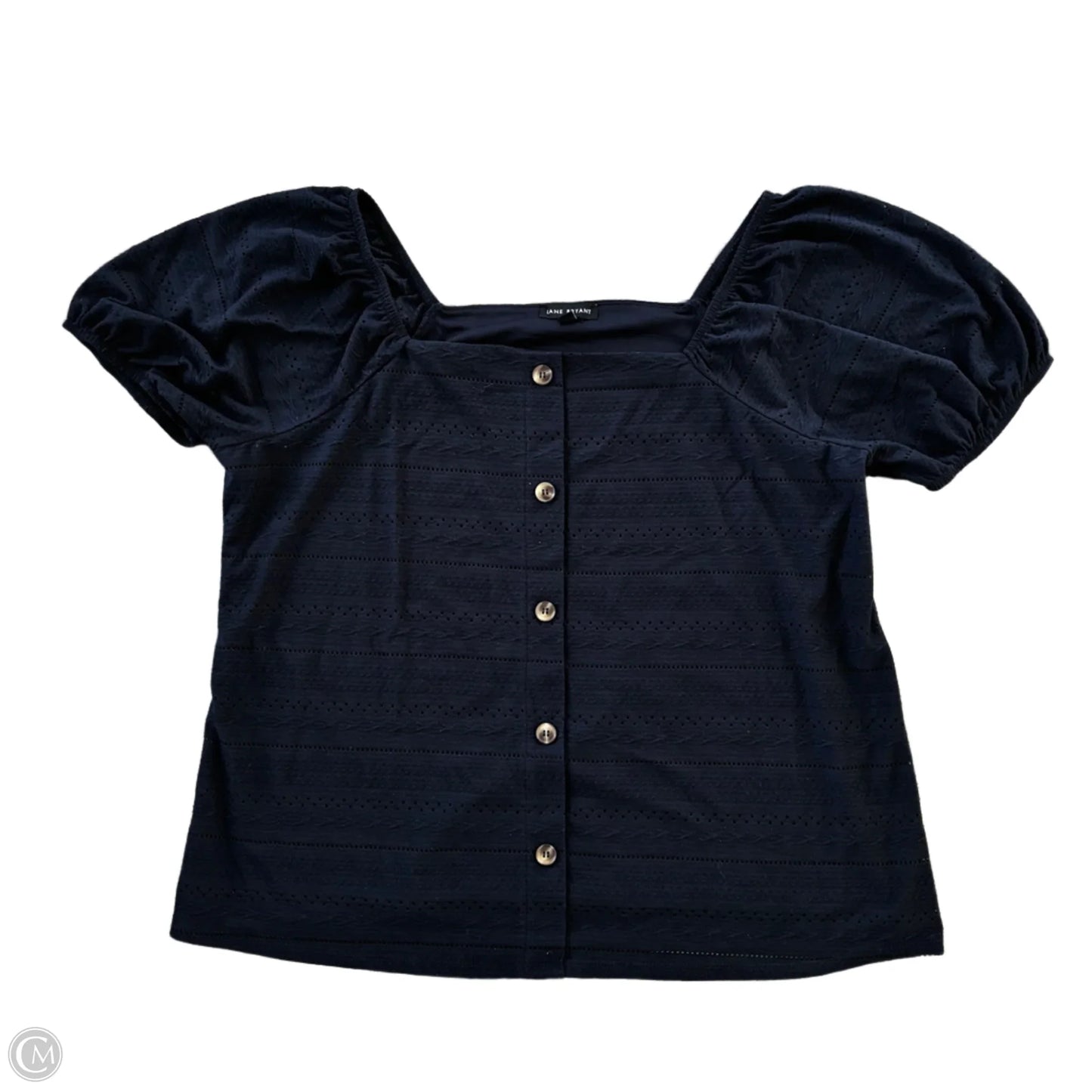 Top Short Sleeve By Lane Bryant In Navy, Size: 1x