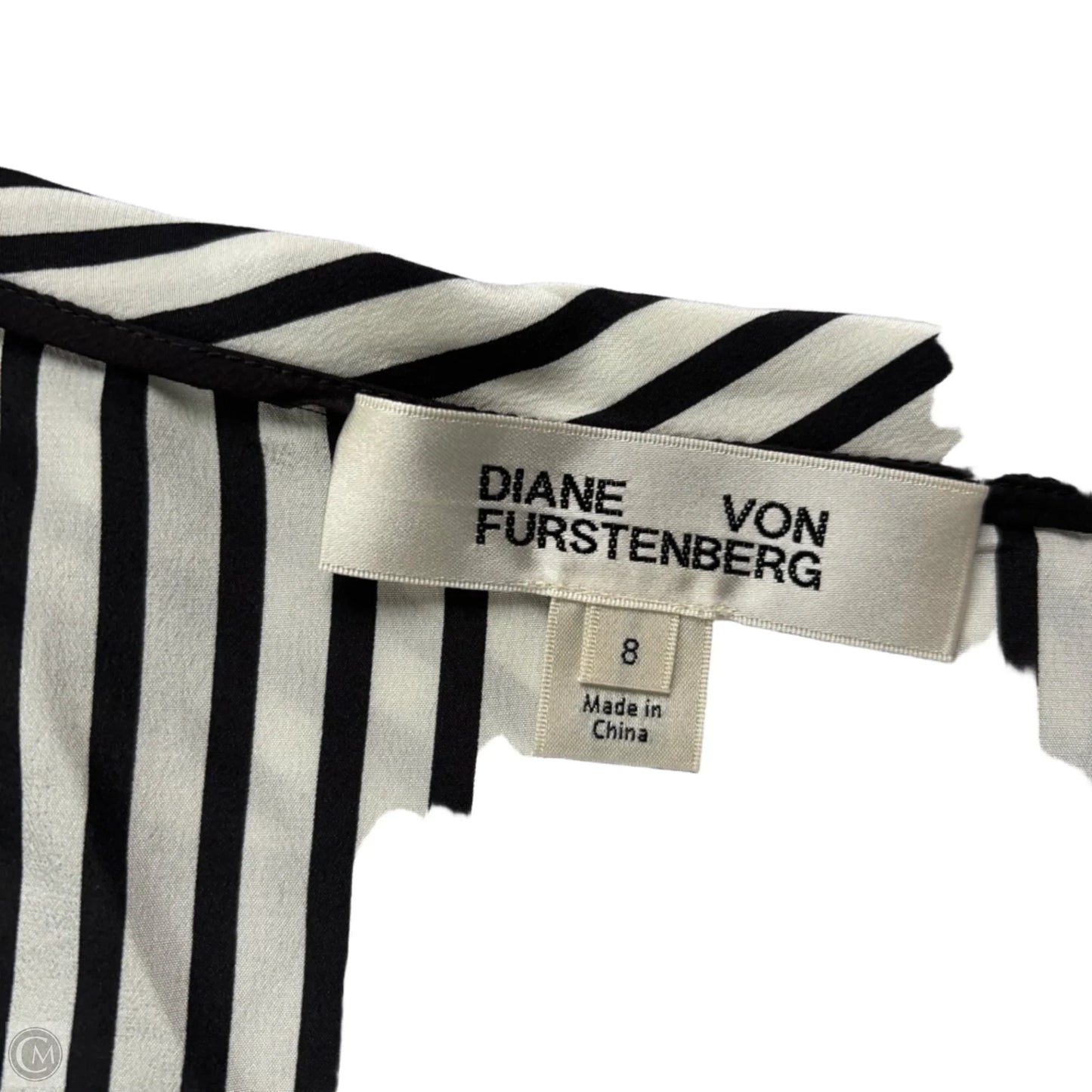 Blouse Designer By Diane Von Furstenberg In Striped Pattern, Size: M