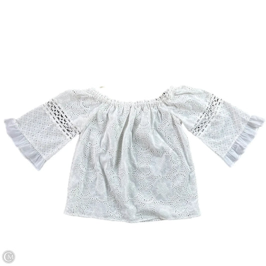 Top 3/4 Sleeve Designer By Lilly Pulitzer In White, Size: M