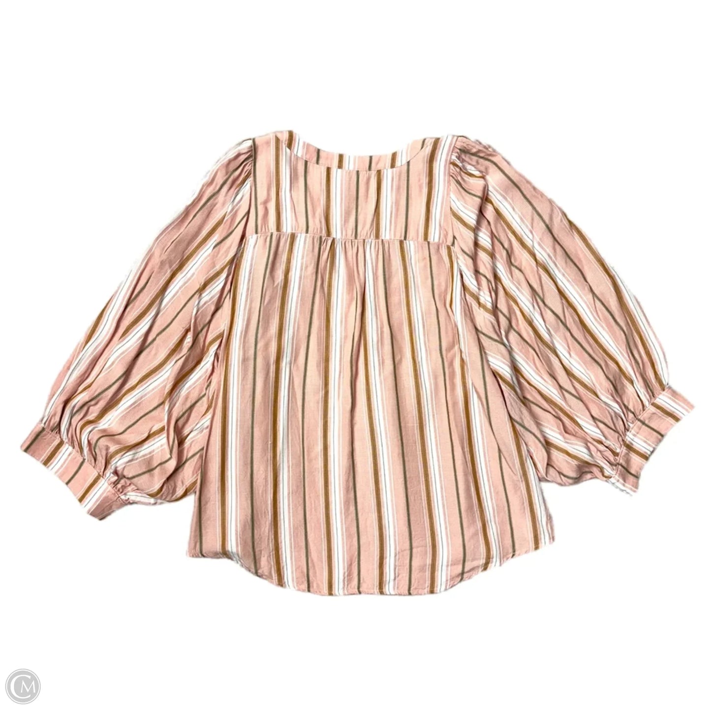 Top 3/4 Sleeve By Maeve In Striped Pattern, Size: L