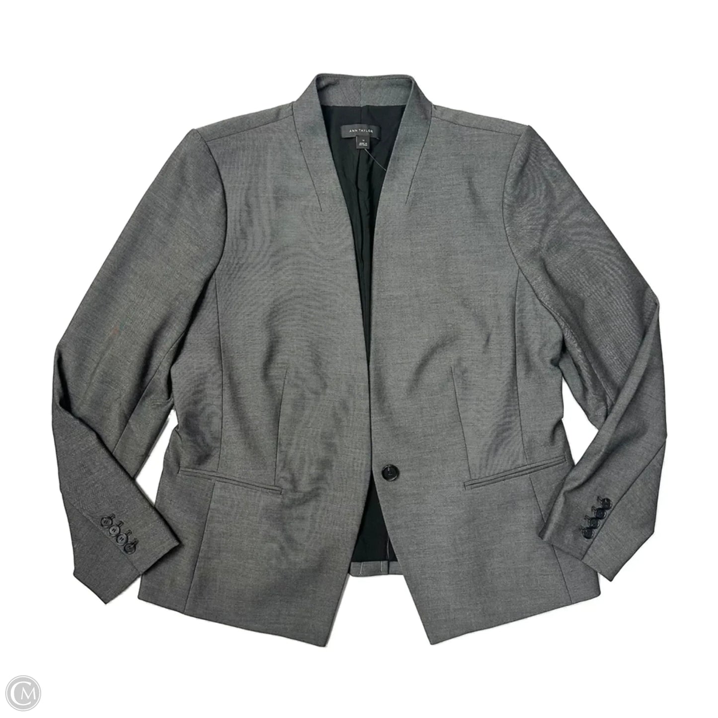 Blazer By Ann Taylor In Grey, Size: L