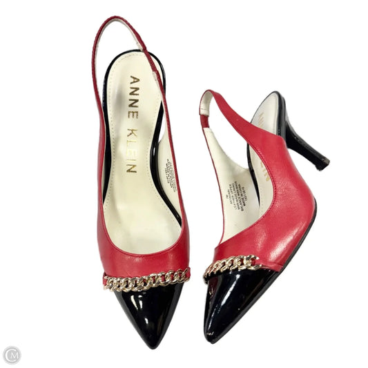 Shoes Heels Kitten By Anne Klein In Black & Red, Size: 7