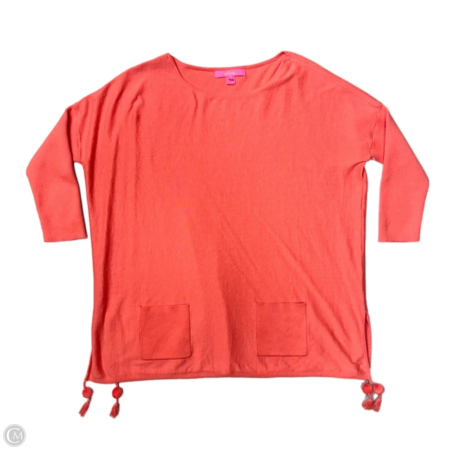 Top 3/4 Sleeve Designer By Lilly Pulitzer In Coral, Size: S