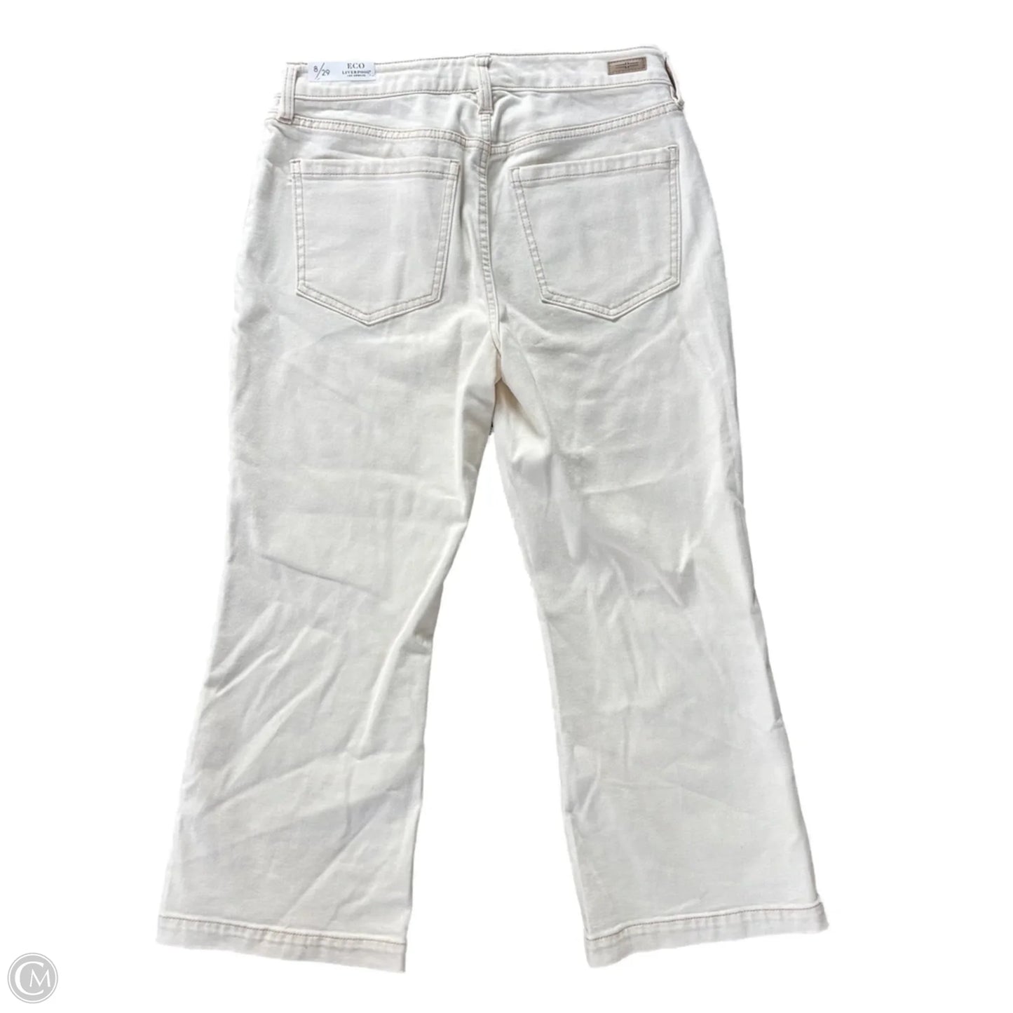 Jeans Flared By Liverpool In Cream Denim, Size: 8
