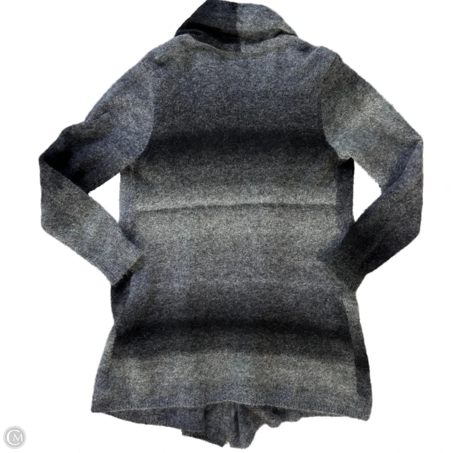 Sweater Cardigan By Eileen Fisher In Black & Grey, Size: M