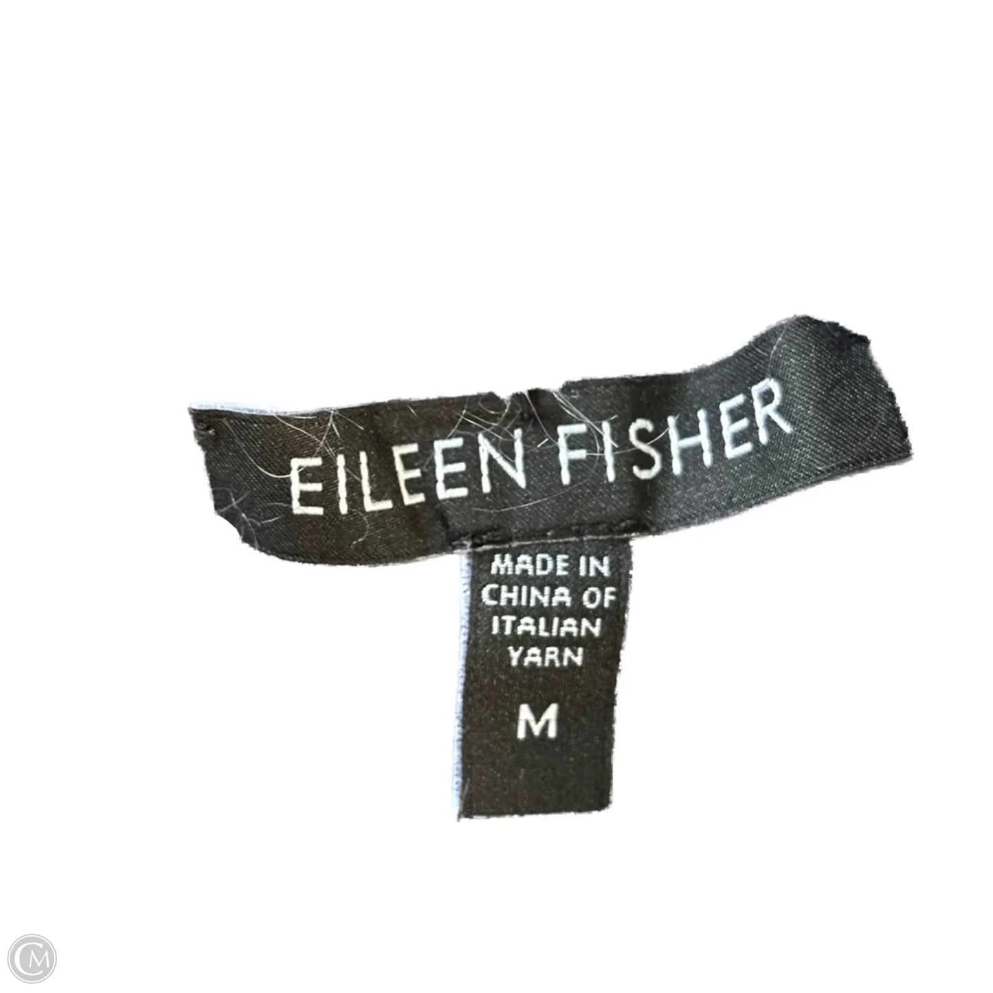 Sweater Cardigan By Eileen Fisher In Black & Grey, Size: M