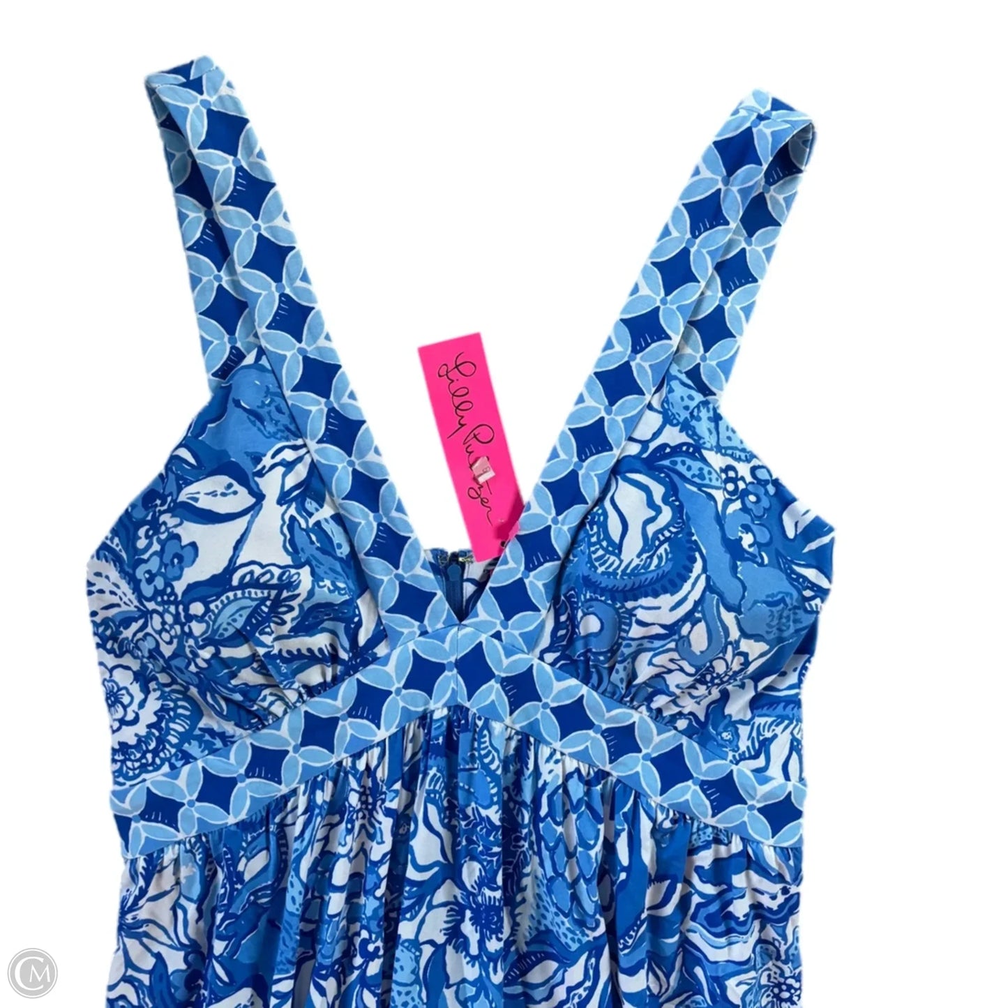 Dress Designer By Lilly Pulitzer In Blue & White, Size: L
