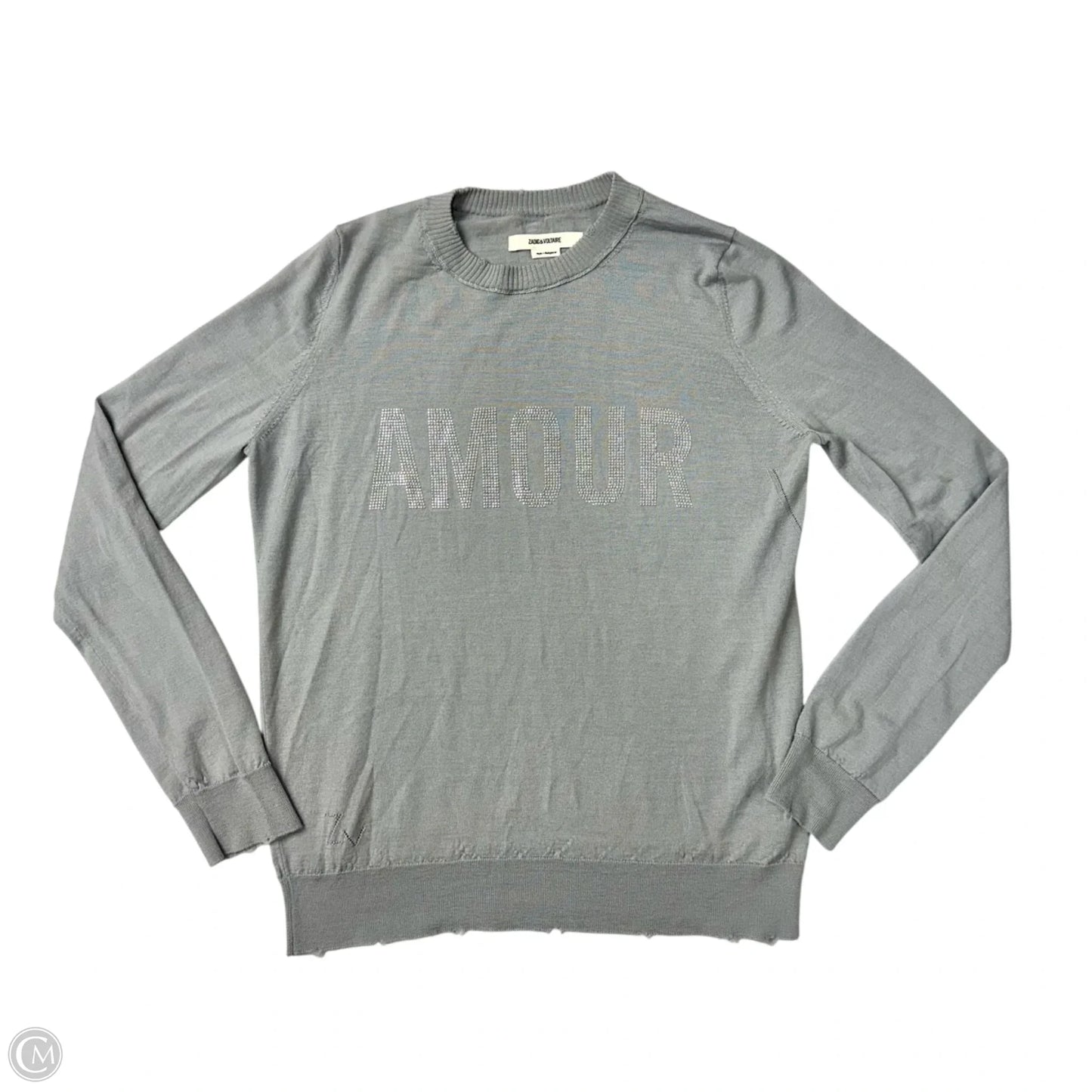 Top Long Sleeve By Zadig And Voltaire In Grey, Size: M