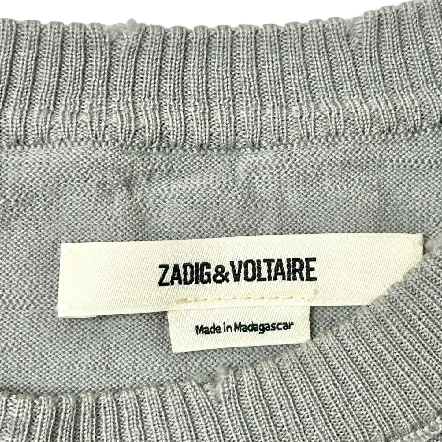 Top Long Sleeve By Zadig And Voltaire In Grey, Size: M