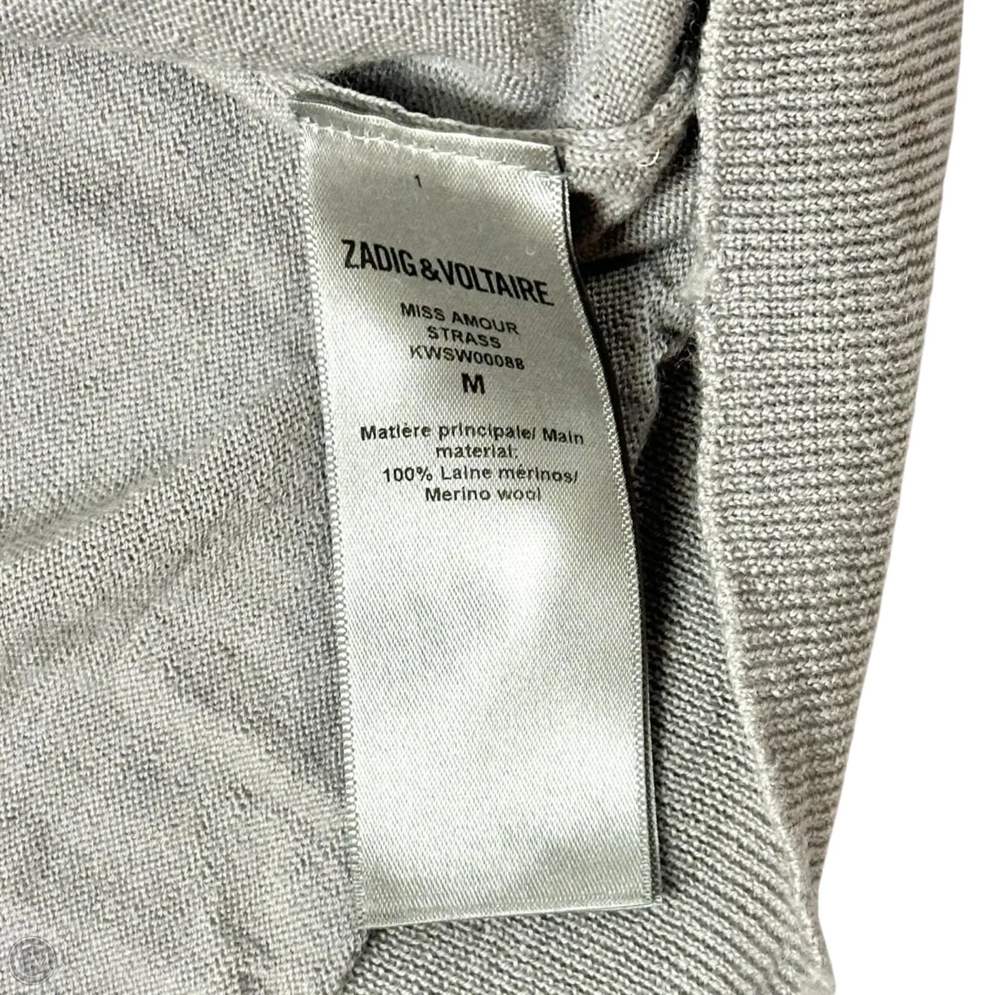Top Long Sleeve By Zadig And Voltaire In Grey, Size: M