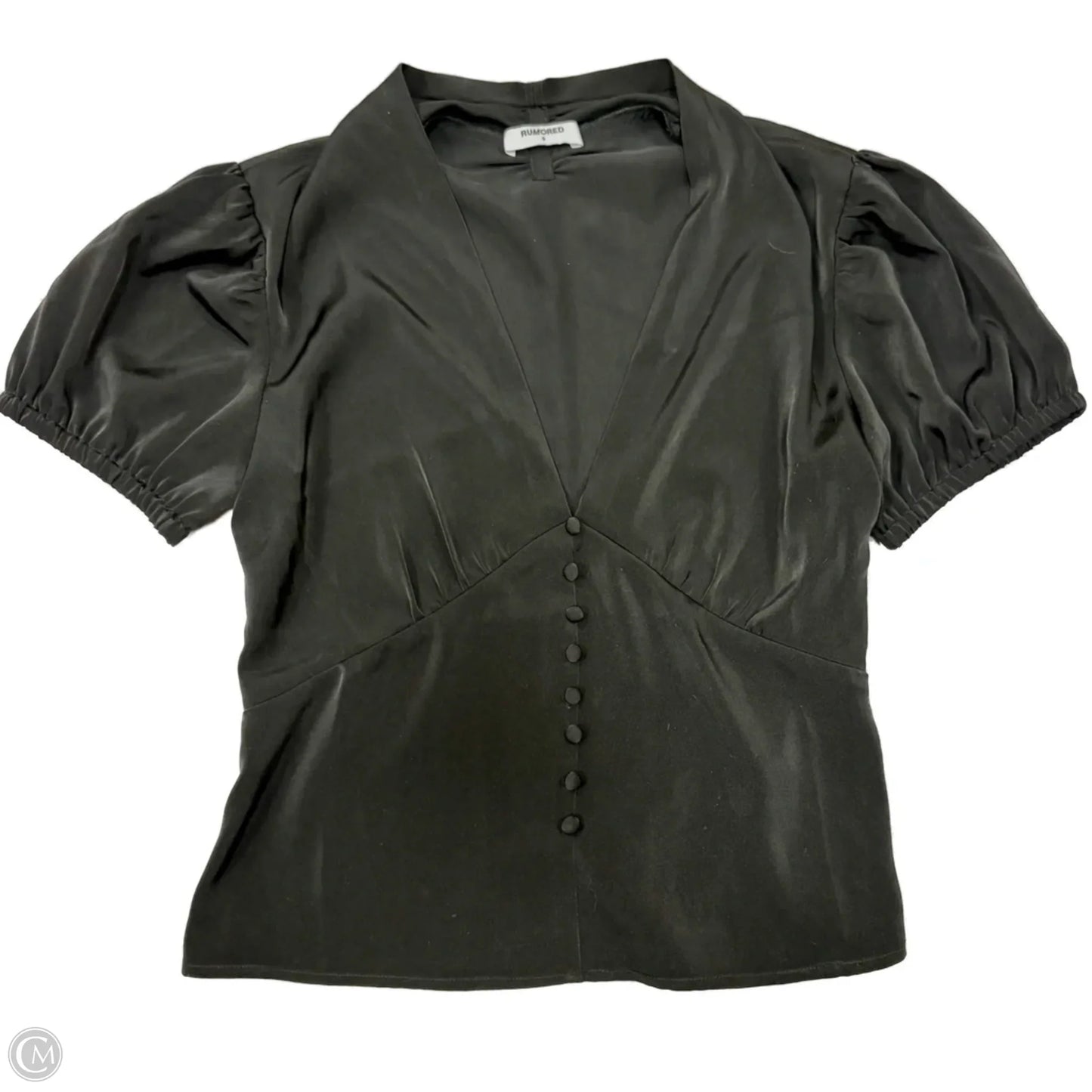 Blouse Short Sleeve By Cmb In Black, Size: M