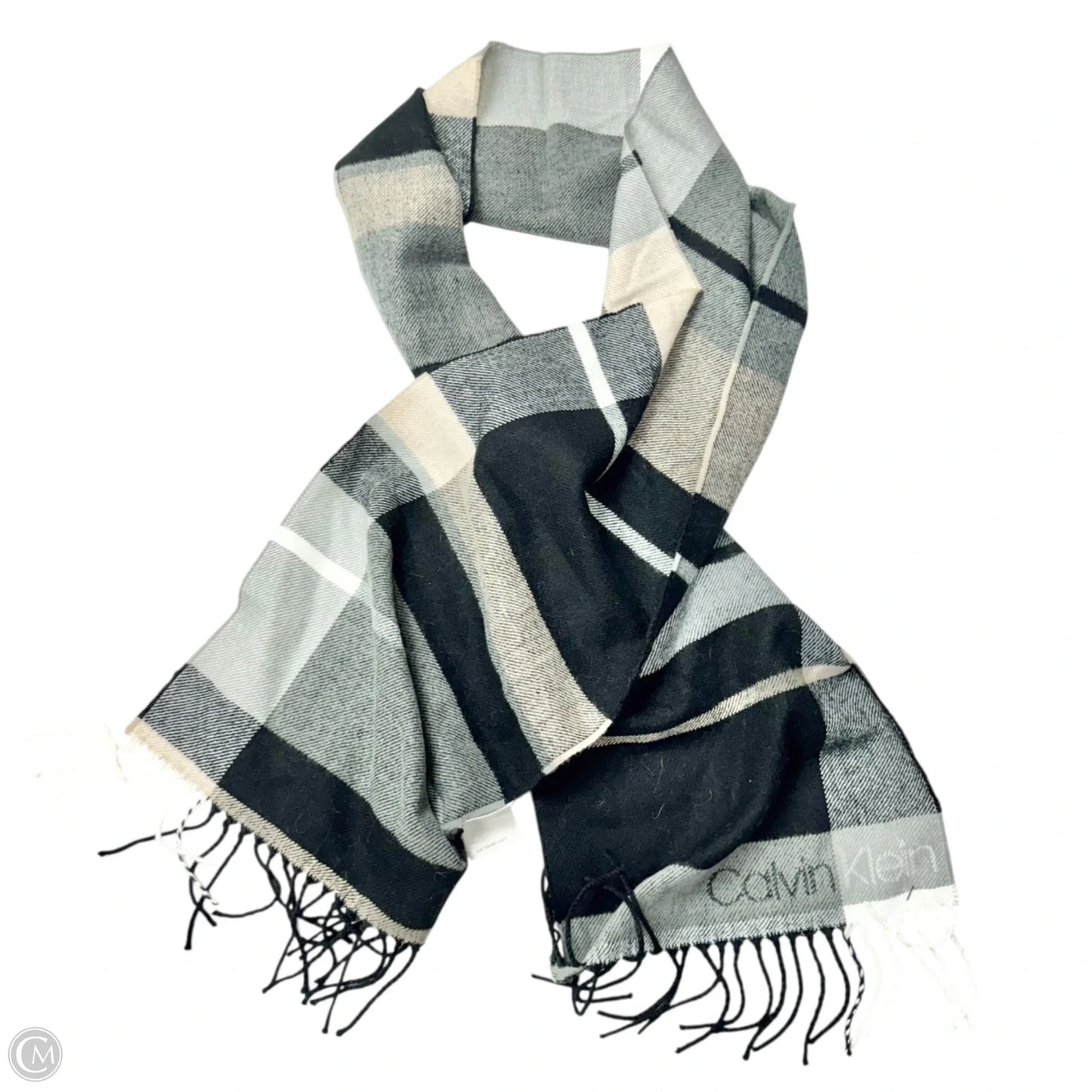 Scarf Winter By Calvin Klein In Plaid Pattern