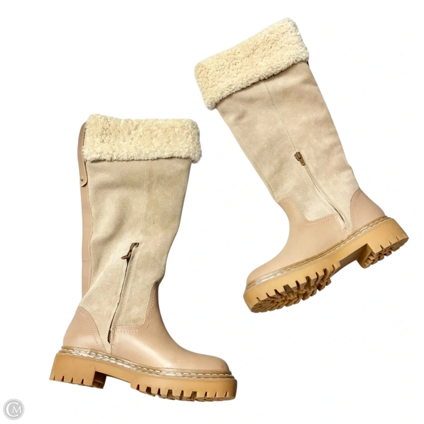 Boots Leather By Splendid In Taupe, Size: 6.5