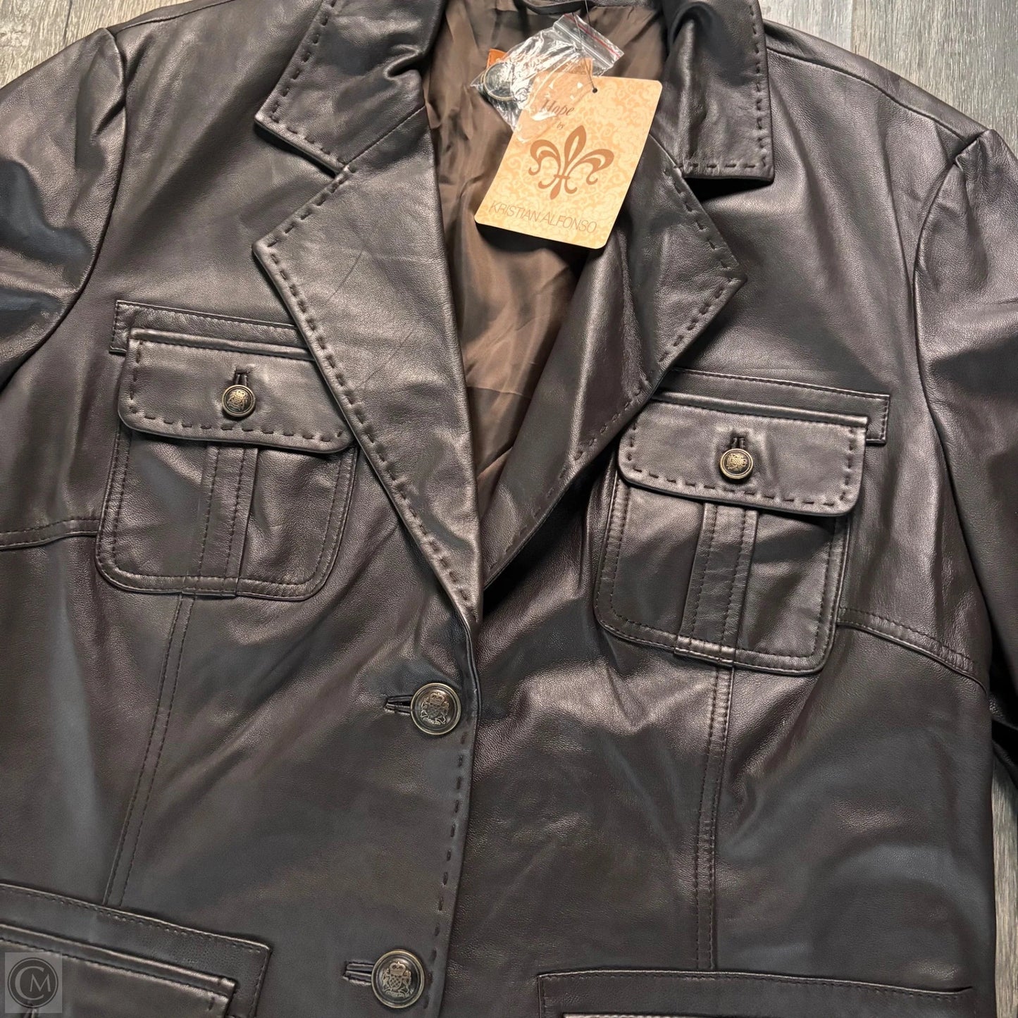 Jacket Leather By Hope By Kristian In Brown, Size: 2x