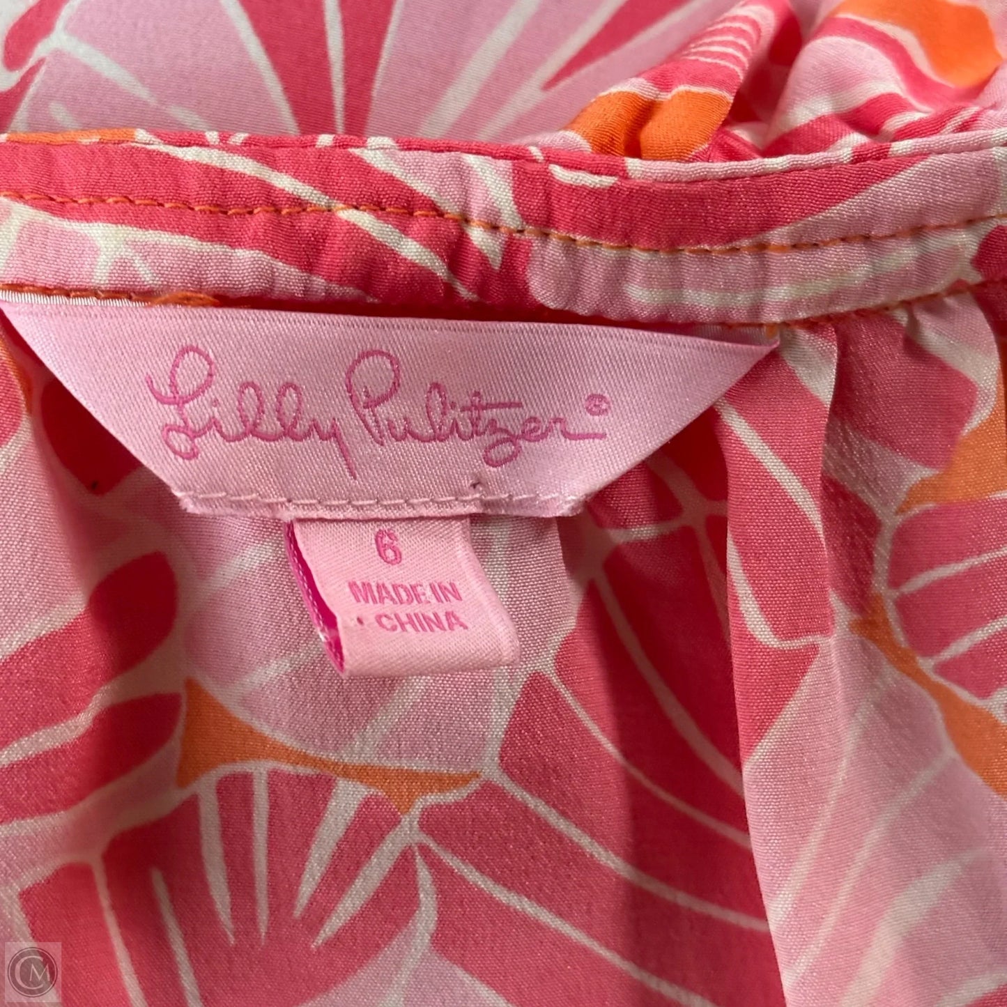 Top Sleeveless Designer By Lilly Pulitzer In Orange & Pink, Size: S