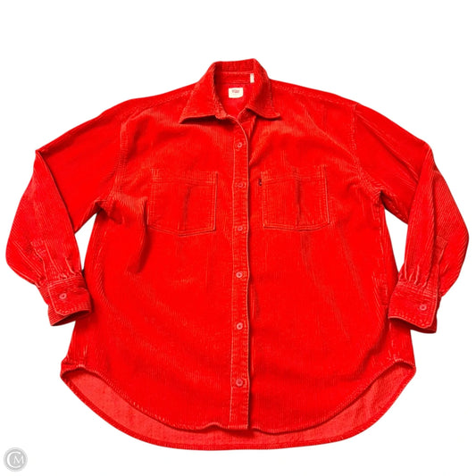 Jacket Shirt By Levis In Red, Size: S