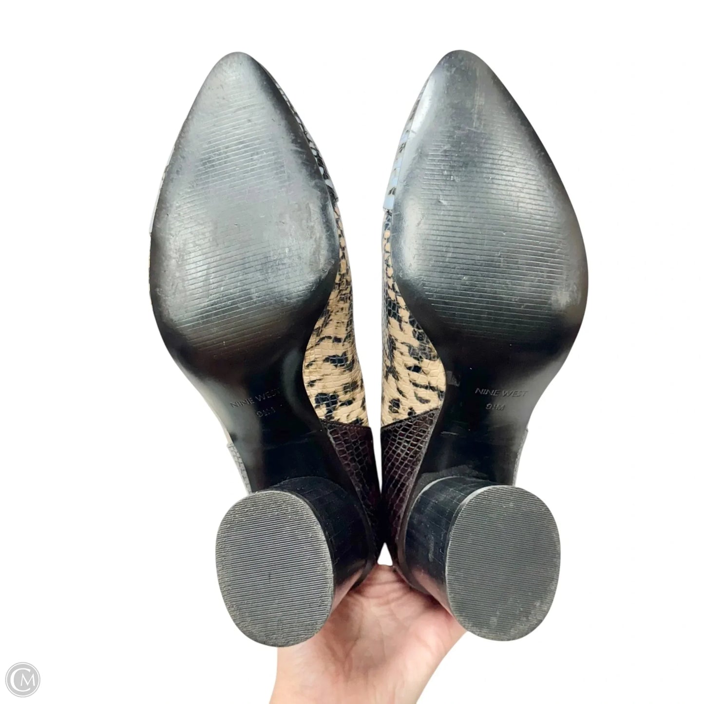 Boots Leather By Nine West In Snakeskin Print, Size: 9.5