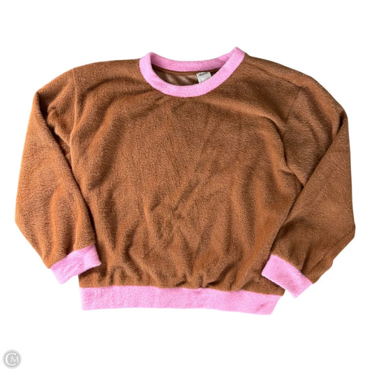 Sweater By Maeve In Brown & Pink, Size: L