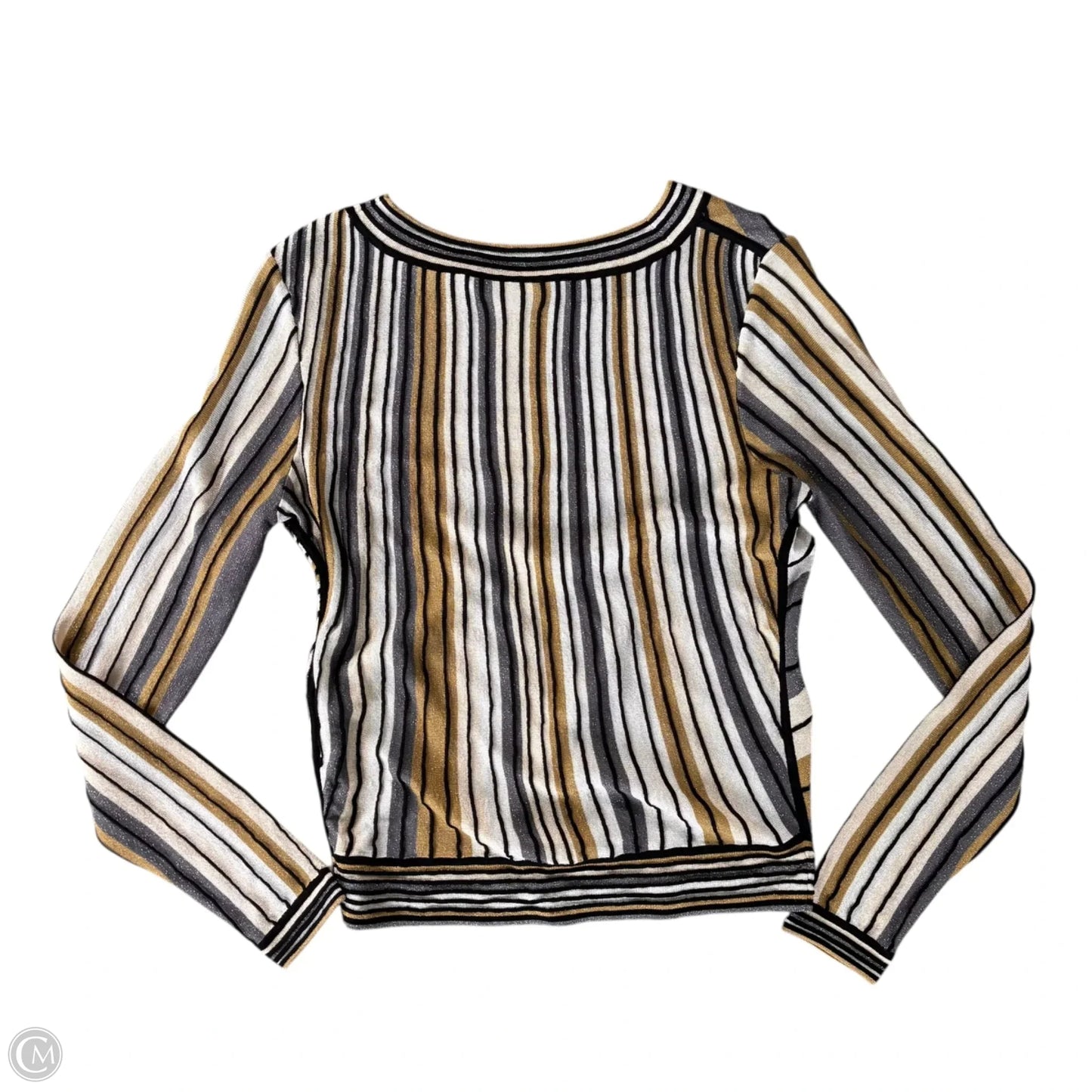 Top Long Sleeve Designer By Diane Von Furstenberg In Striped Pattern, Size: M
