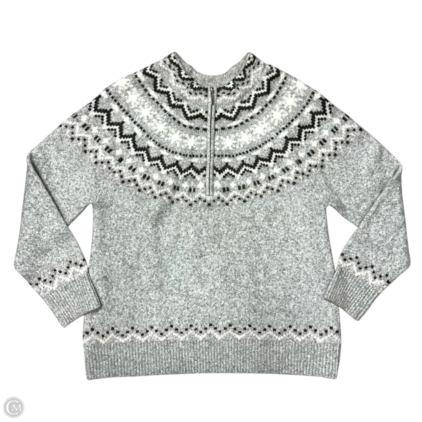 Sweater By Soft Surroundings In Grey & White, Size: Xl