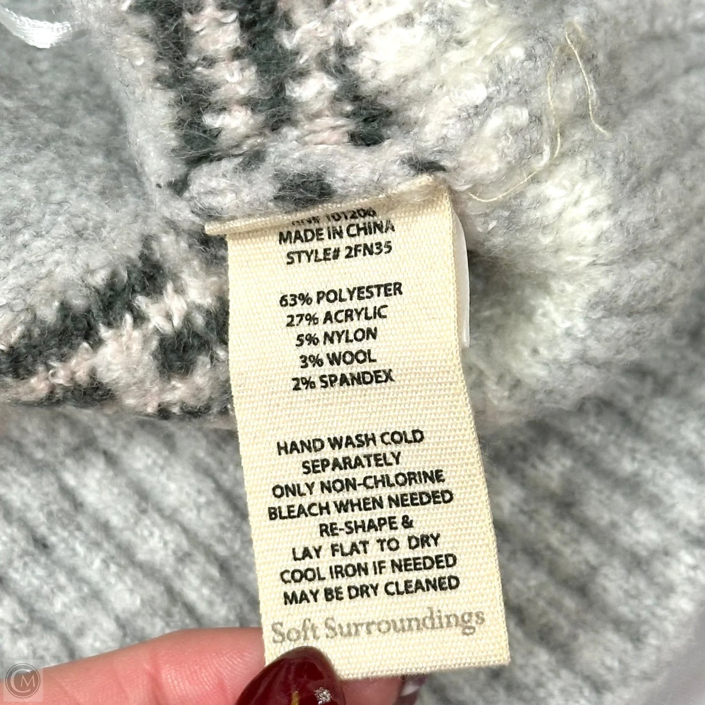 Sweater By Soft Surroundings In Grey & White, Size: Xl