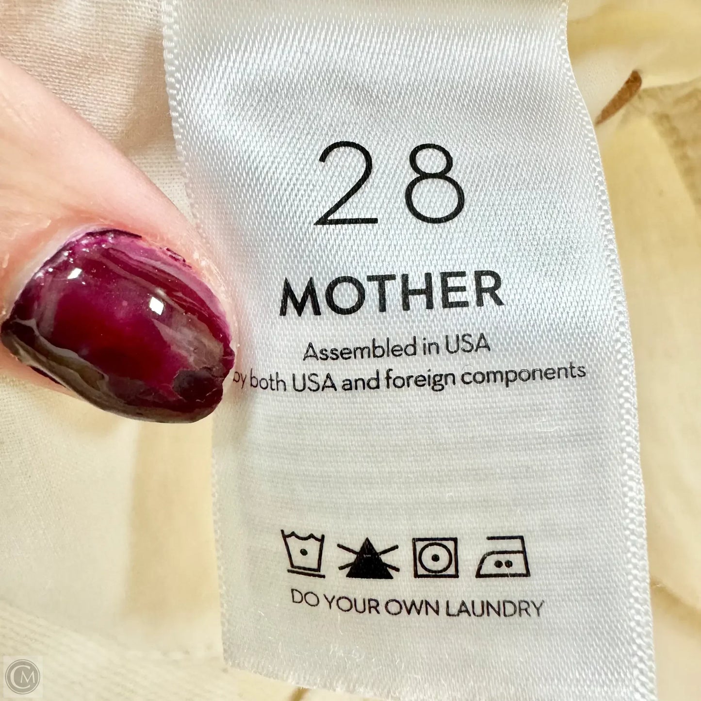 Jeans Straight By Mother In Cream Denim, Size: 6