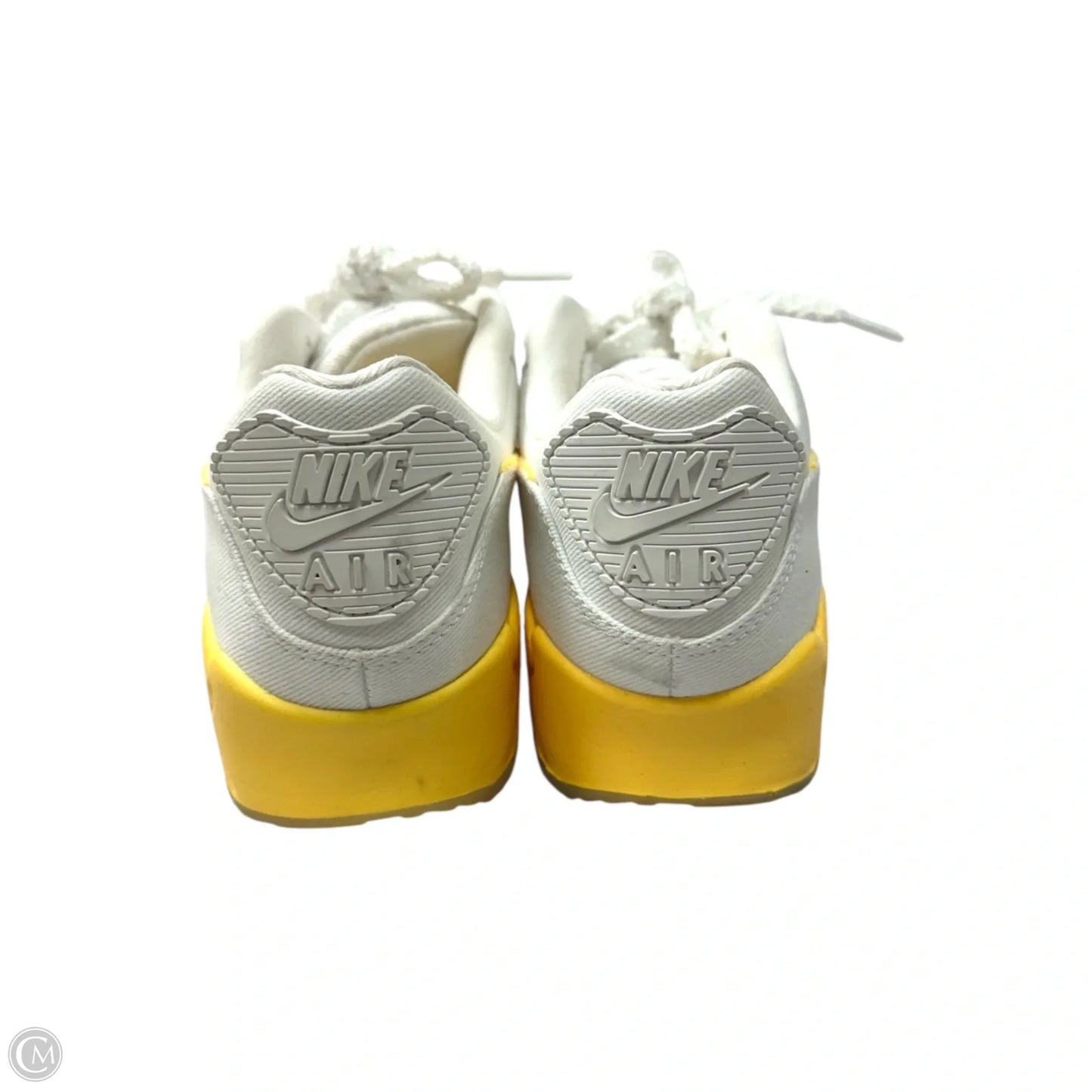 Shoes Sneakers By Nike In White & Yellow, Size: 7