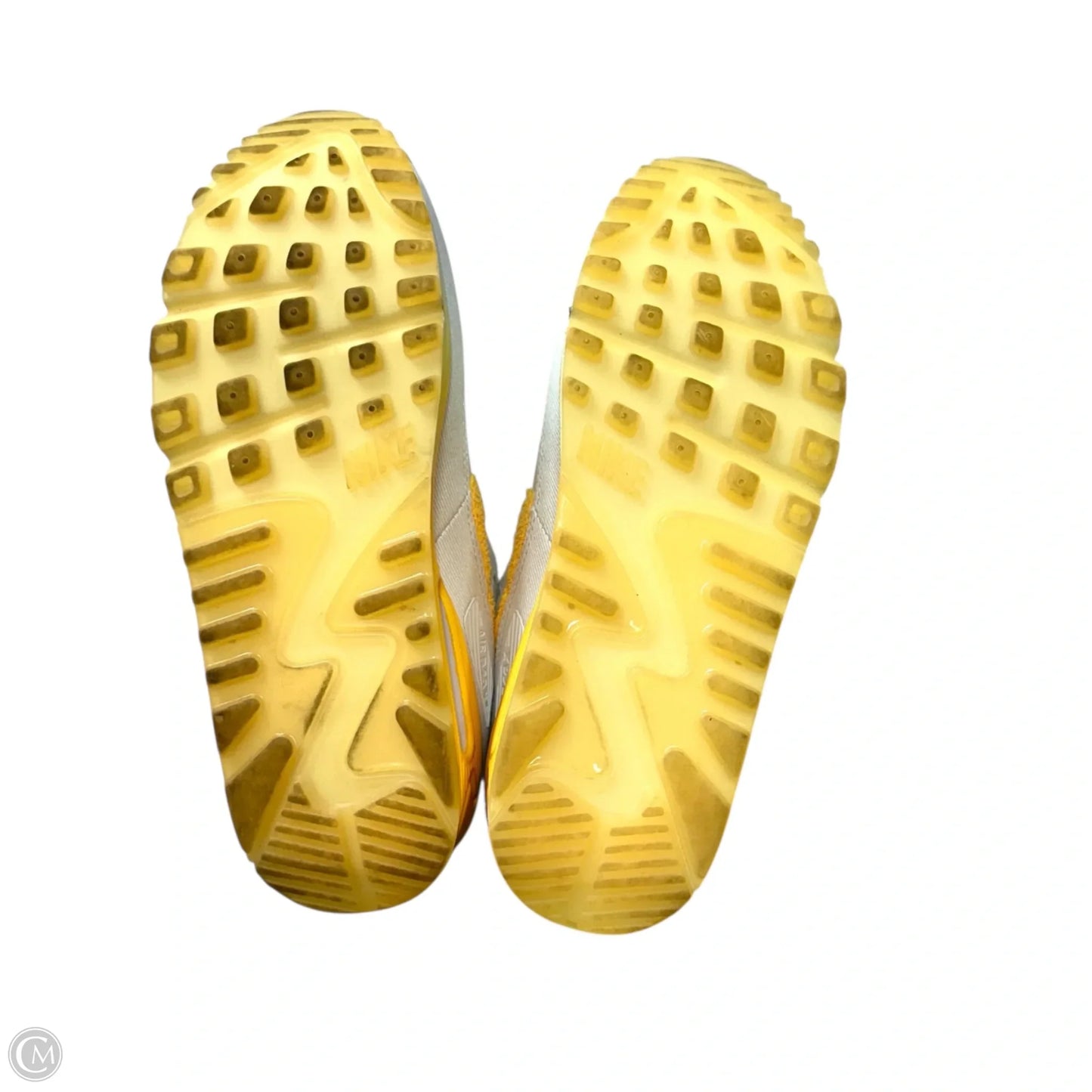 Shoes Sneakers By Nike In White & Yellow, Size: 7