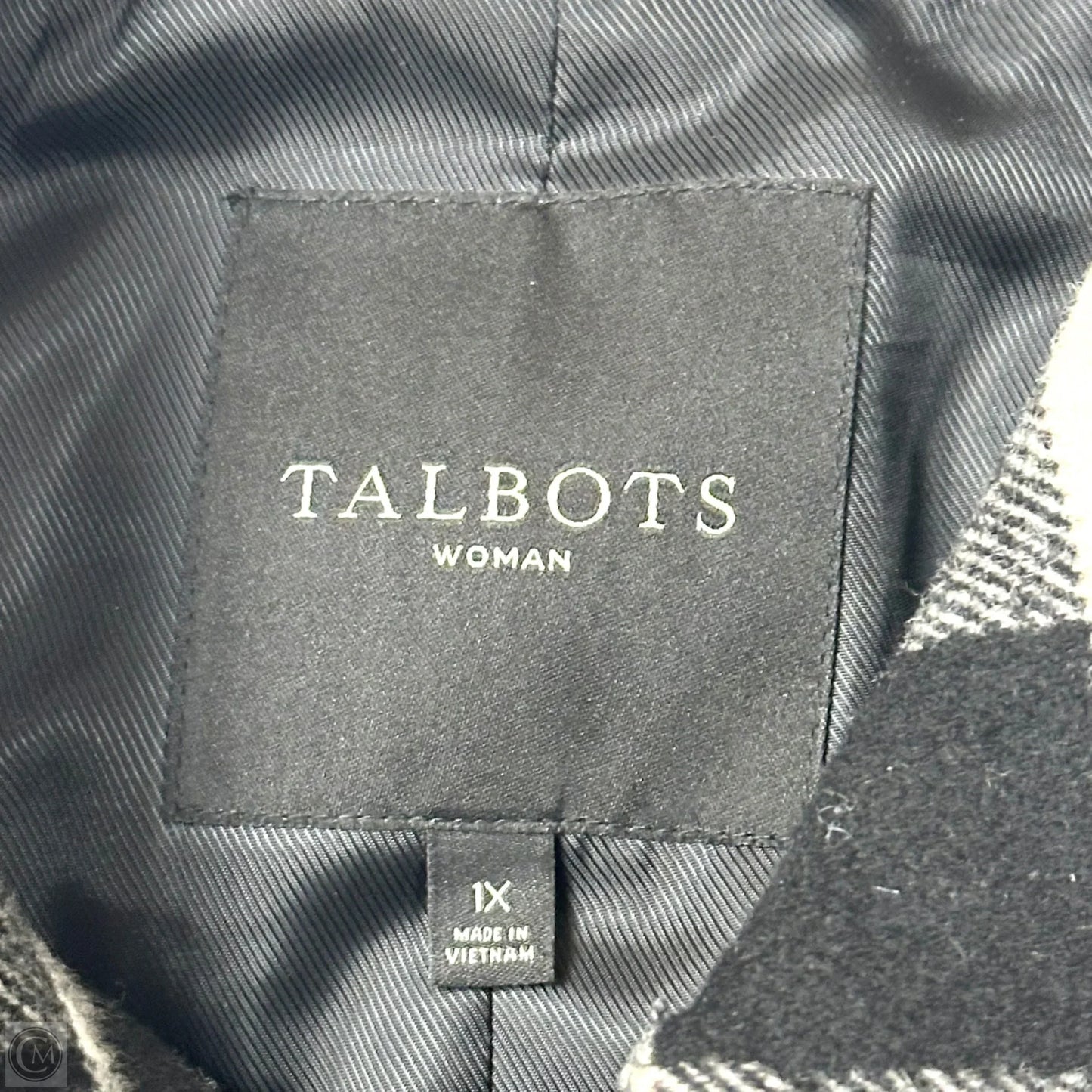 Coat Wool By Talbots In Checkered Pattern, Size: 1x