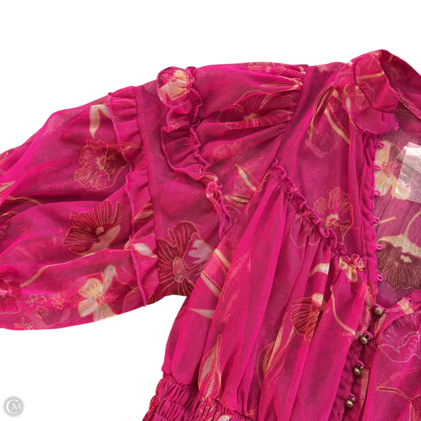 Top Long Sleeve By Free People In Floral Print, Size: S