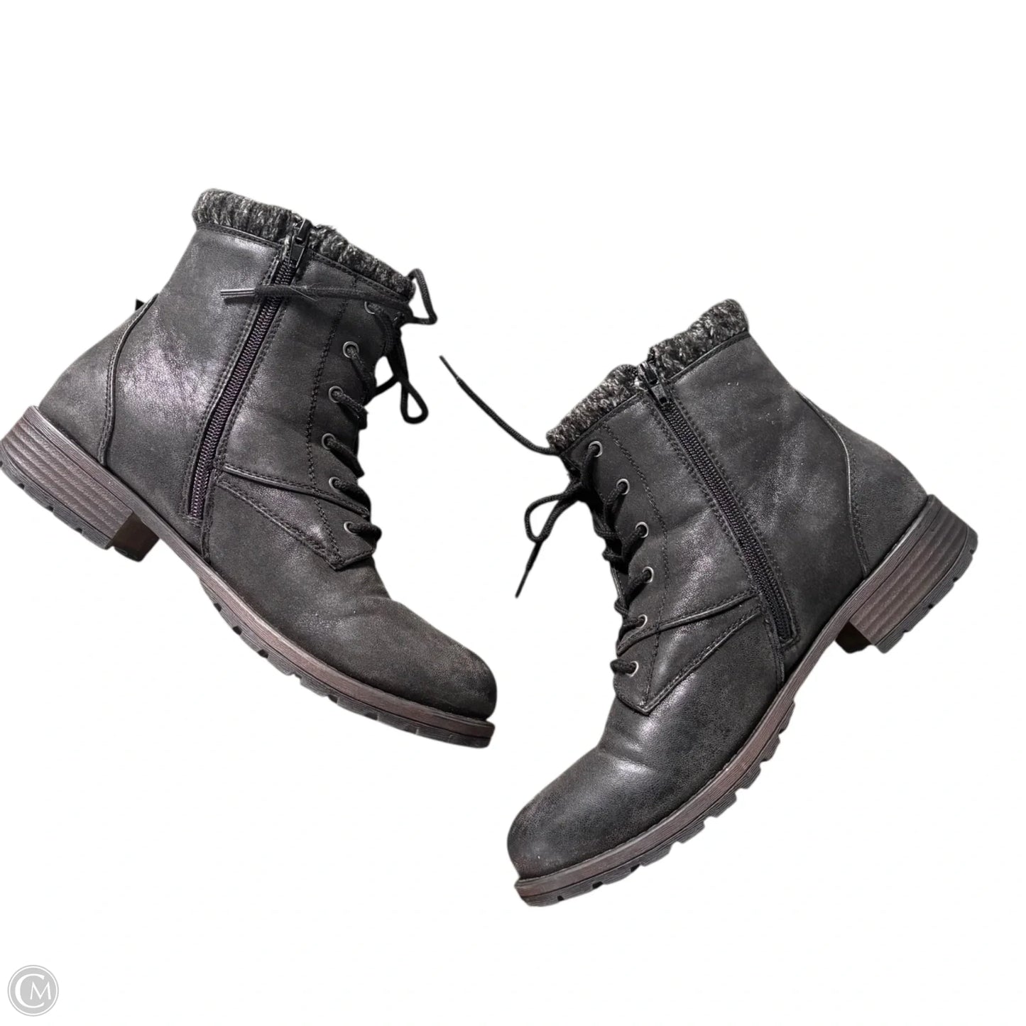 Boots Combat By Crown Vintage In Black, Size: 10