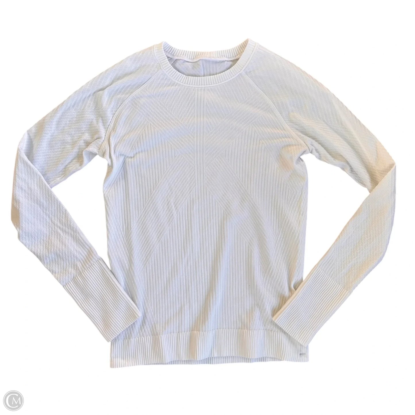 Athletic Top Long Sleeve Crewneck By Lululemon In White, Size: M